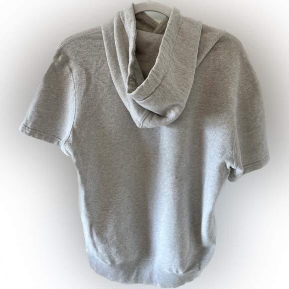 American Eagle Short Sleeve Hoodie. Size Men’s S. Color: Cream/Tan/Gray - Picture 2 of 3